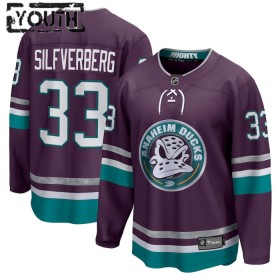 Anaheim Ducks tröja 30th Anniversary Replica Jacob Silfverberg 2023-24 Lila Tredje - NHL Tröjor Barn